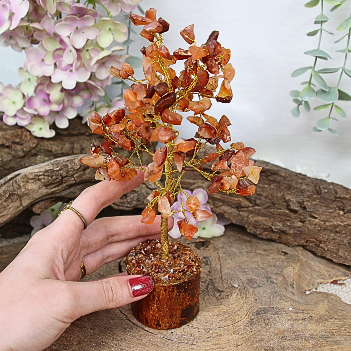 Karneol stenträd, ca 18 cm