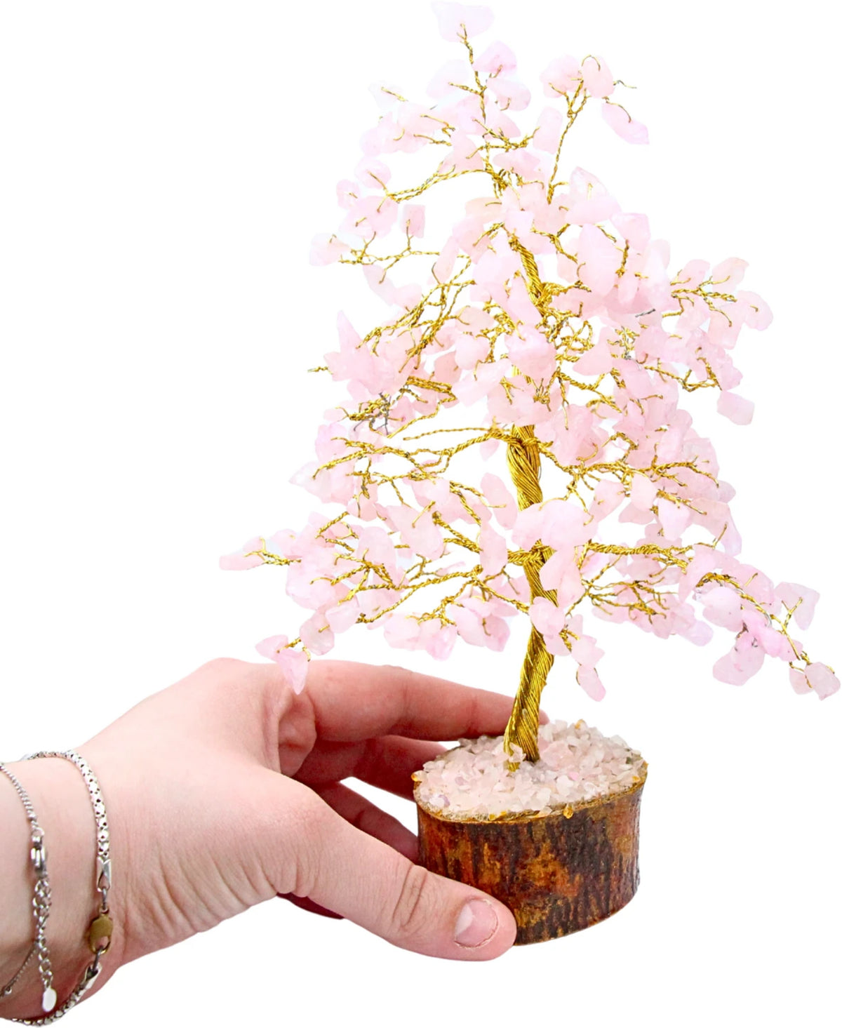 Rosenkvarts stenträd, 23 cm, ca 300 stenar