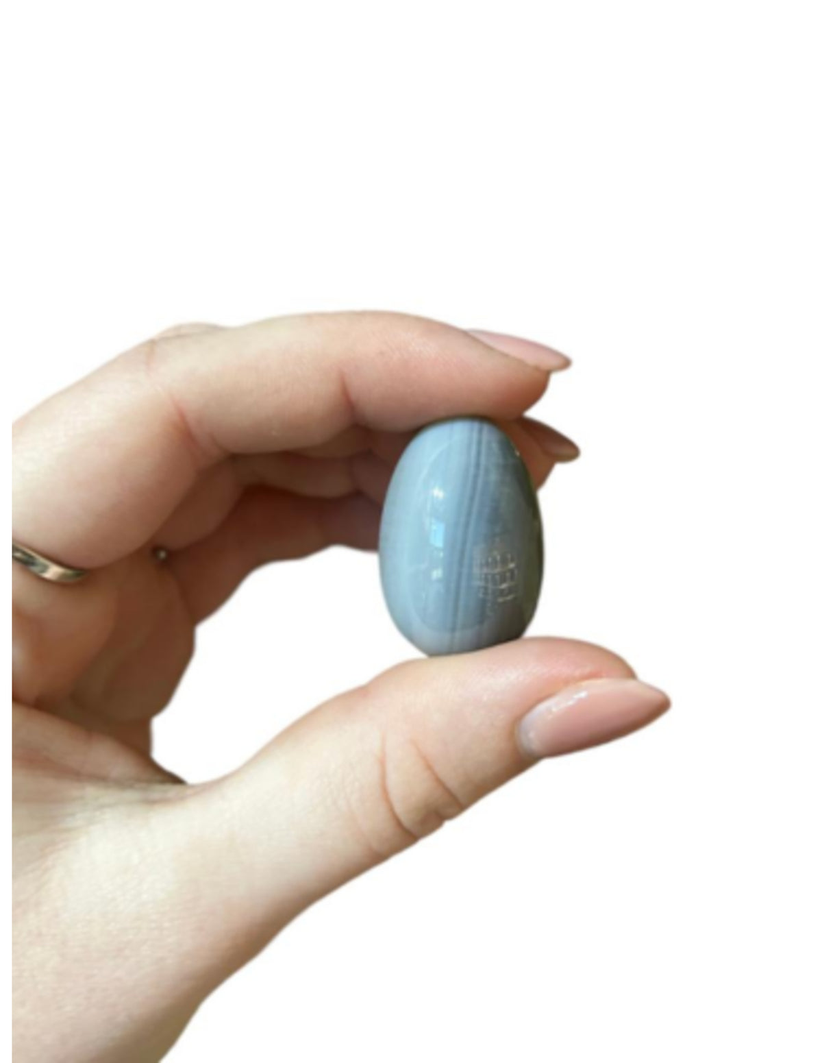Grå agat ägg, polerat, 3 x 2 cm, 15 g