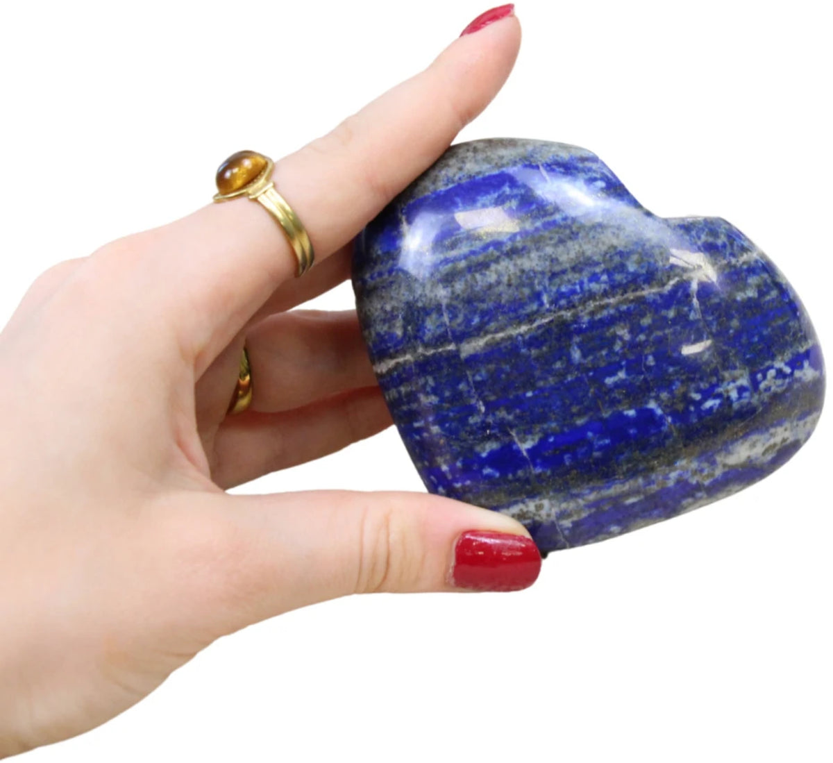 Lapis lazuli hjärta, polerat, 9,1 x 7 x 3 cm, nr 15