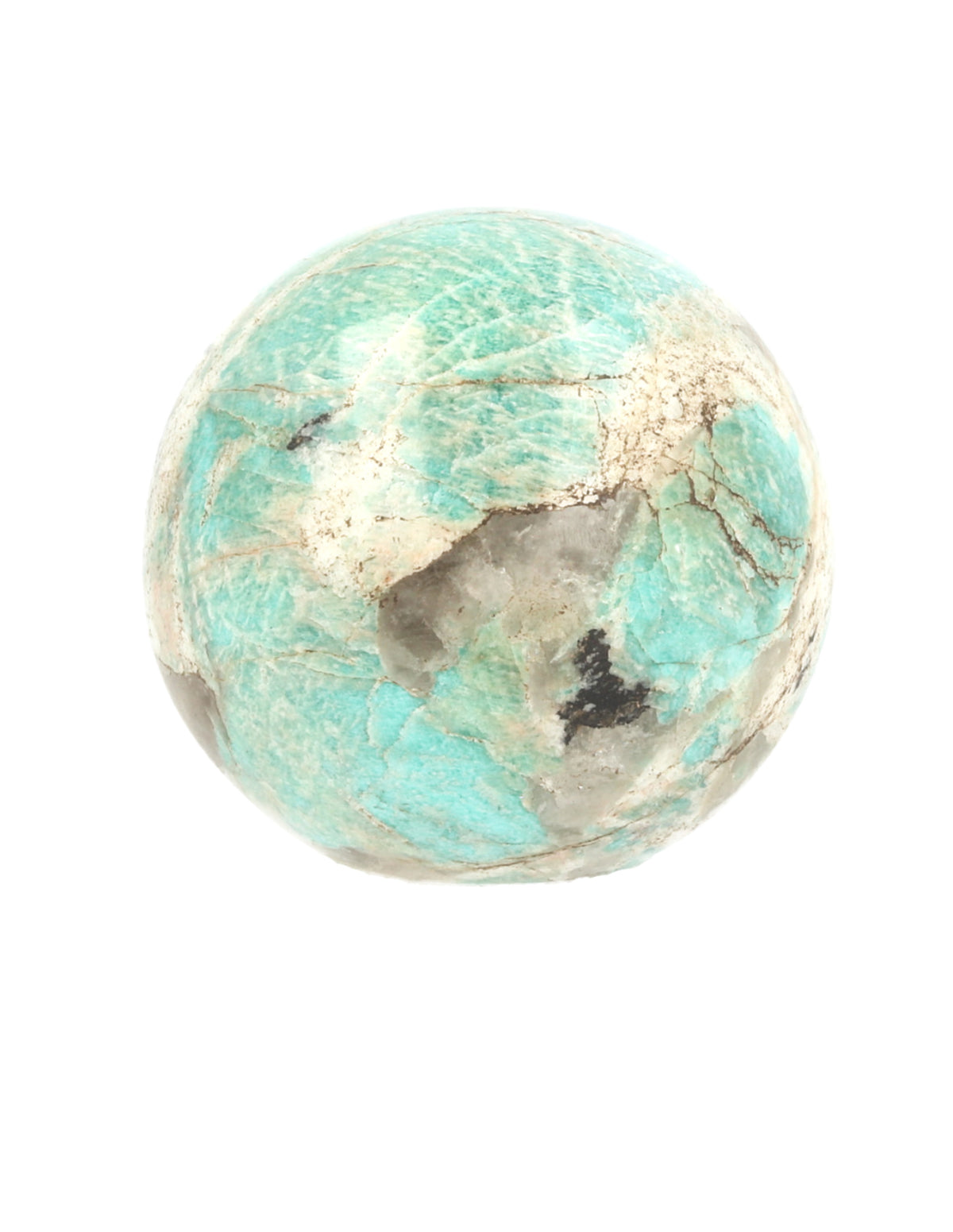 Amazonit kula, polerad, turkosgrön, 6,5 till 7 cm