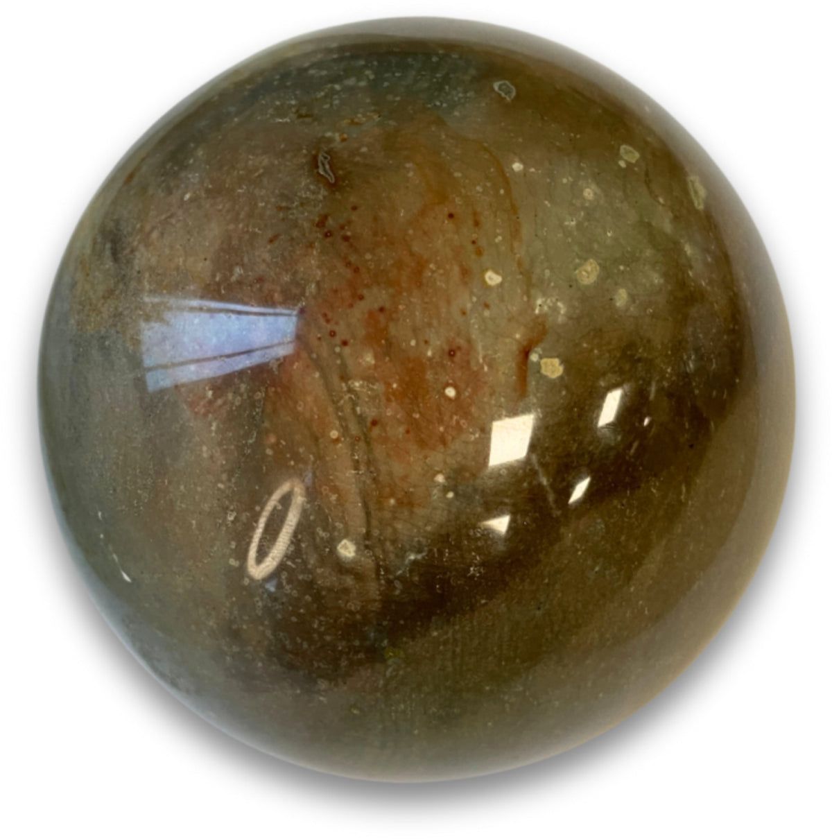 Polykrom jaspis kula, 8,5 cm