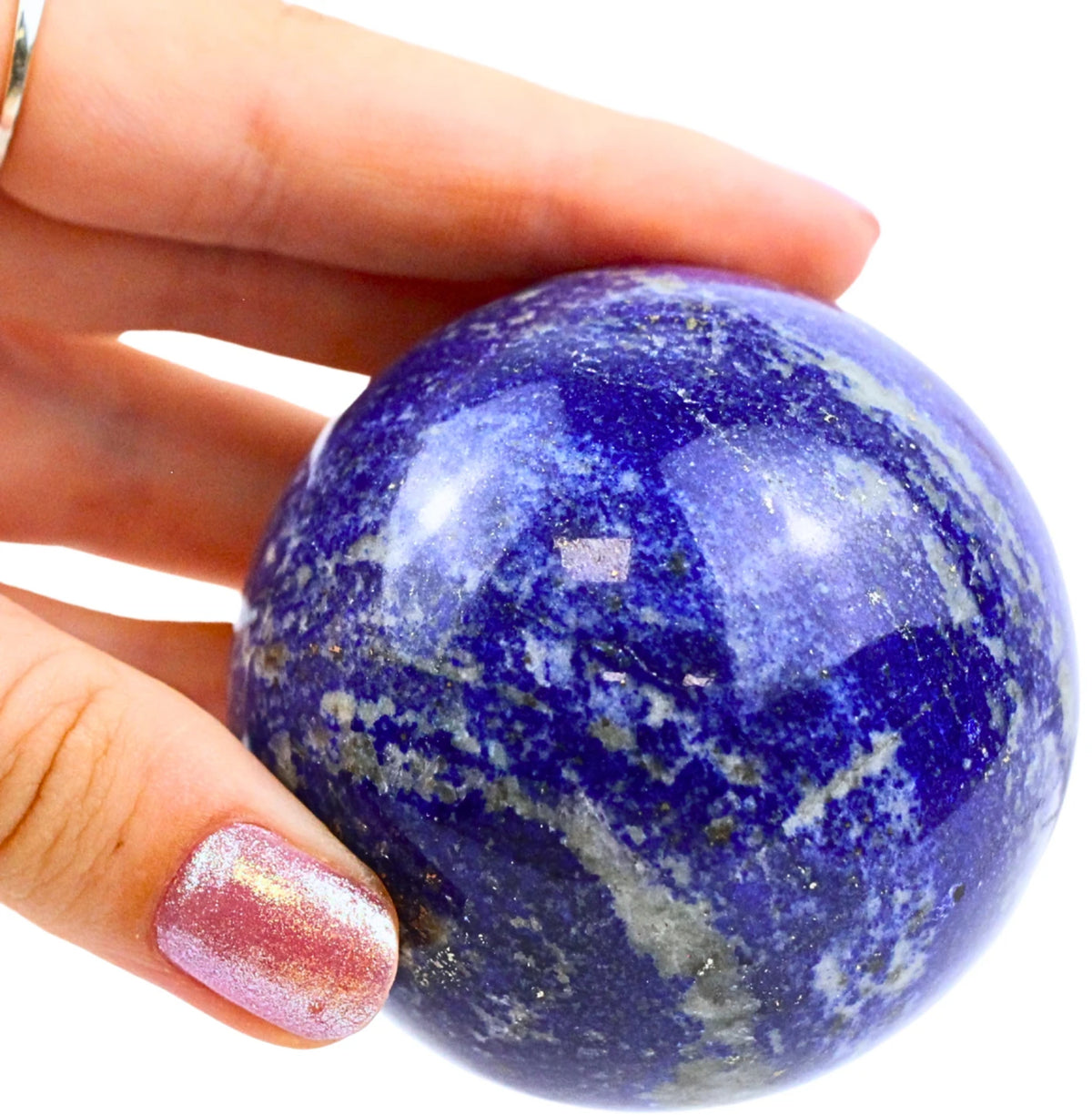 Lapis lazuli kula, polerad A-kvalitet, 55 till 60 mm