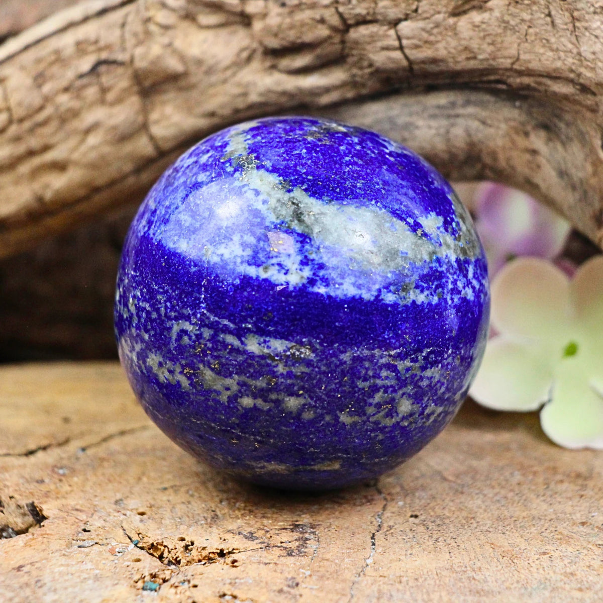 Lapis lazuli kula, polerad A-kvalitet, 55 till 60 mm