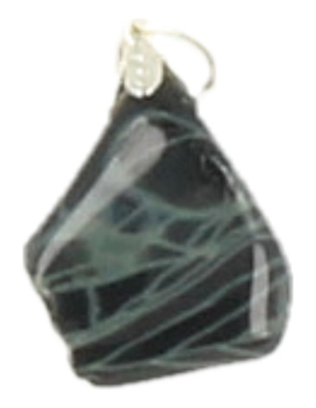 Obsidian hänge, svart med vita mönster, spindelnät, 2,5 cm