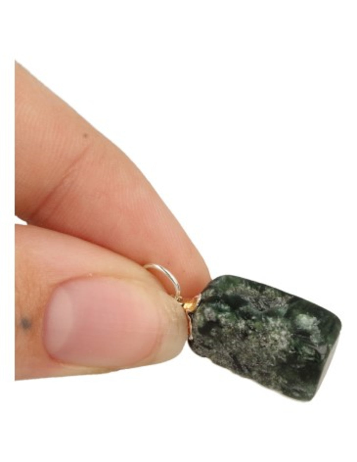 Serafinit hänge med silverpläterad hätta, 1,5 cm