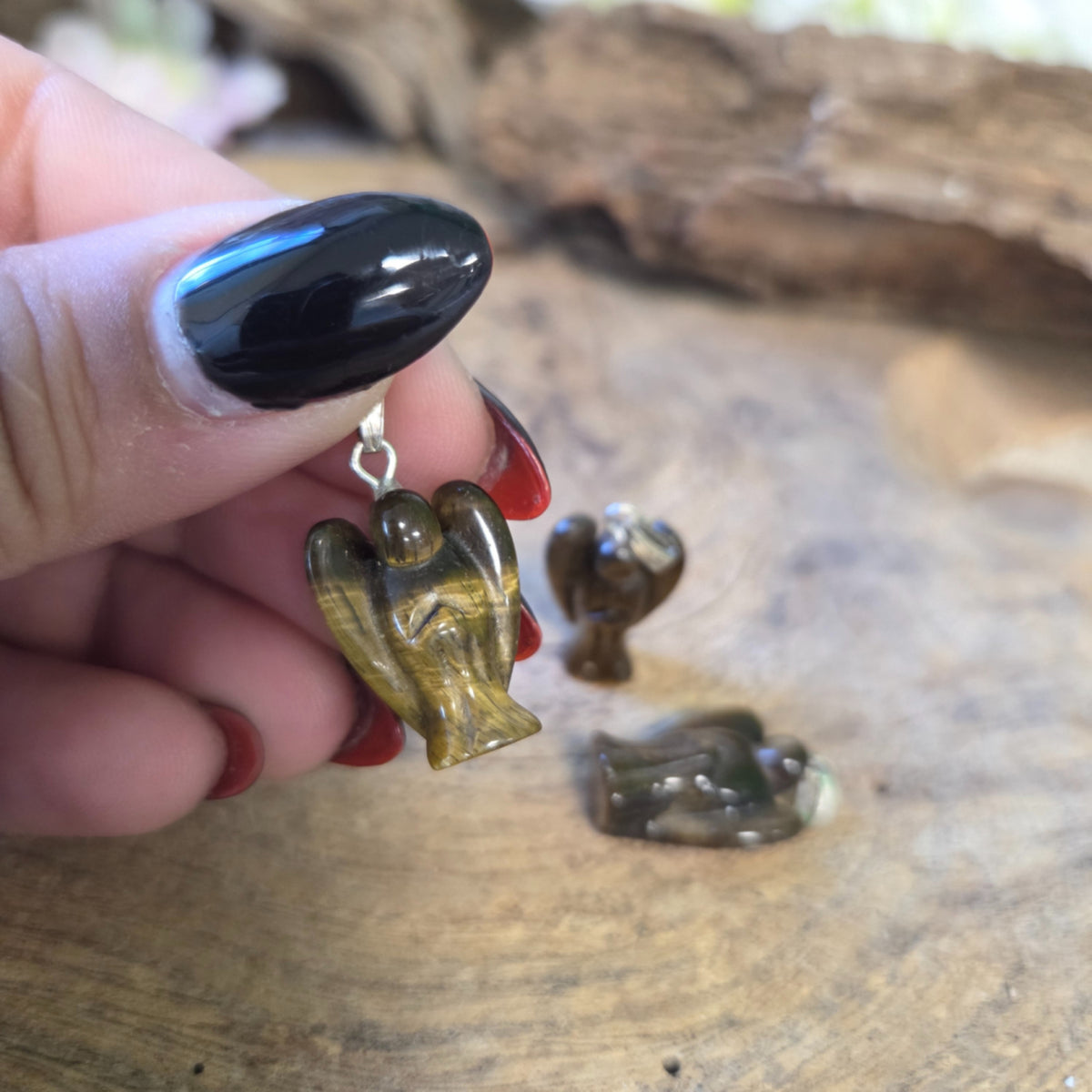 Tigeröga ängel hänge, 20 mm hög