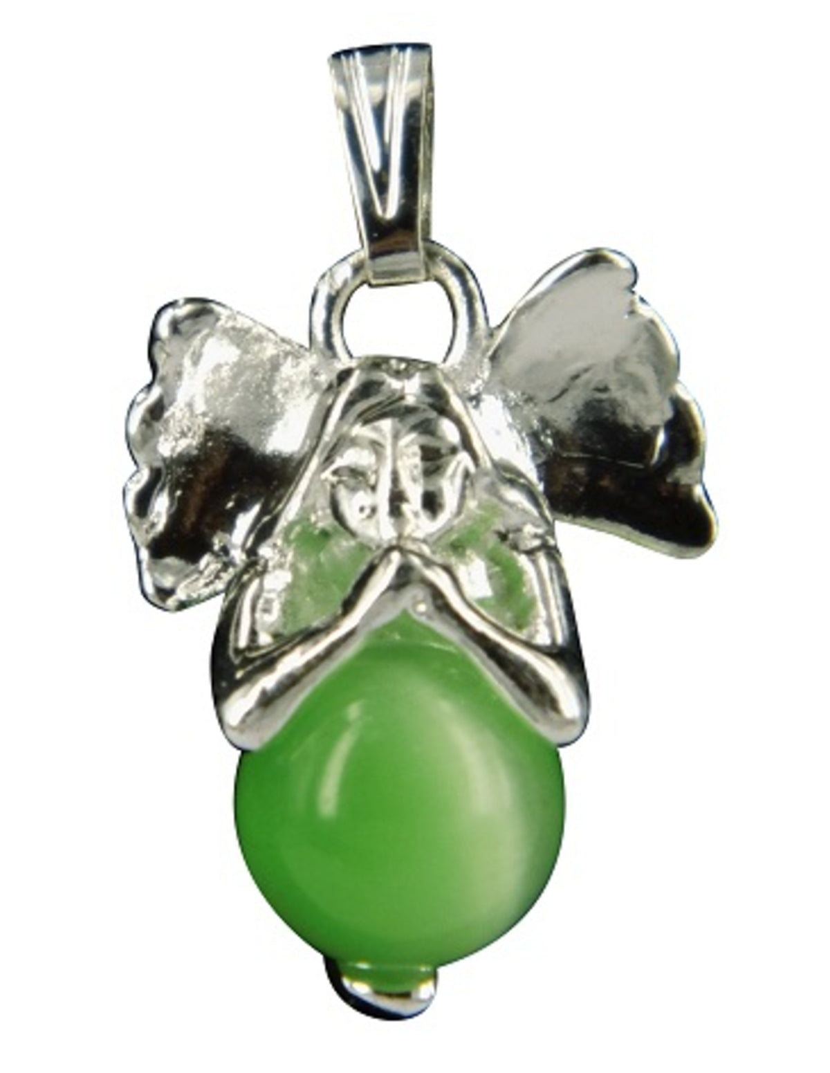 Pärlemor ängelhänge, mars, grön kula, 2 cm