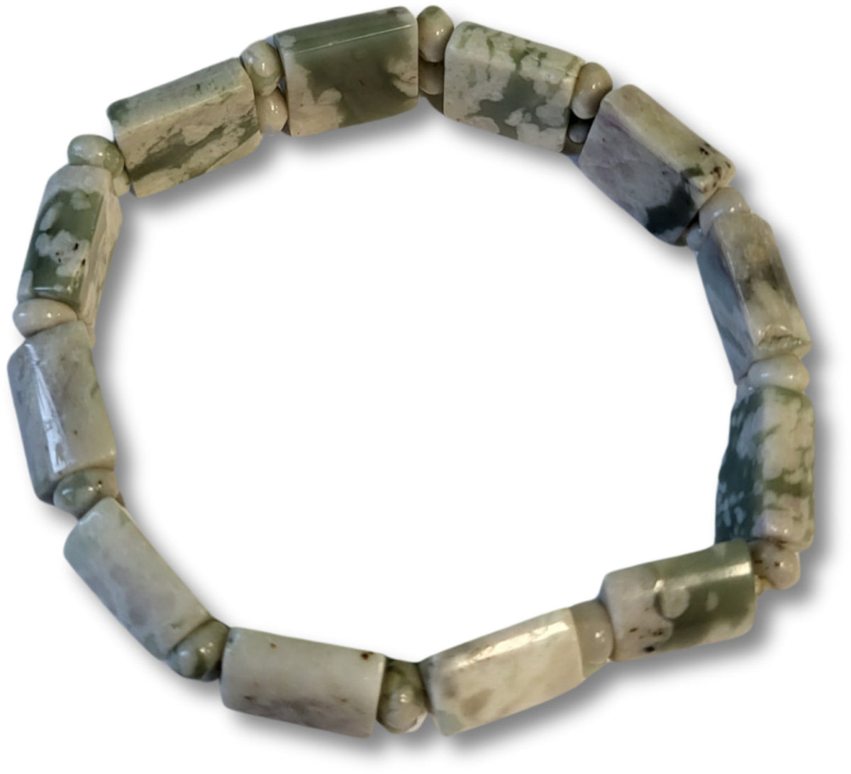 Serpentin armband, new jade, gröna pärlor, 18 cm