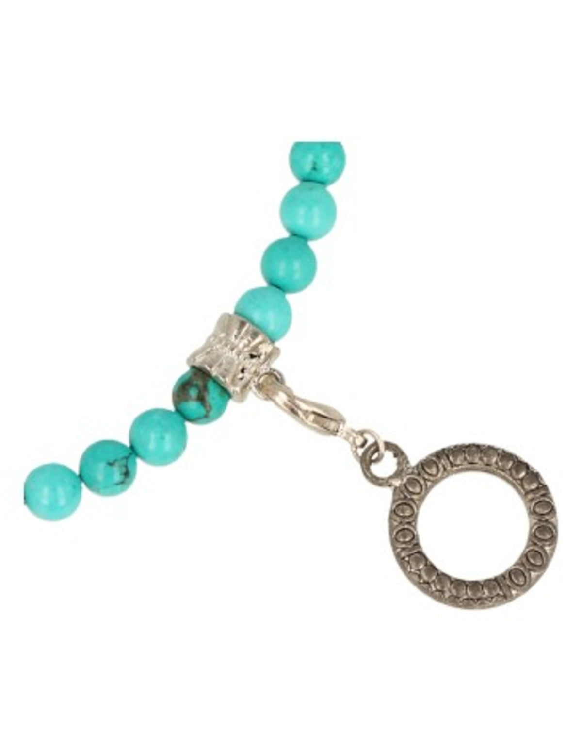 Blå howlit halsband (färgad), 6 mm pärlor, 43 cm