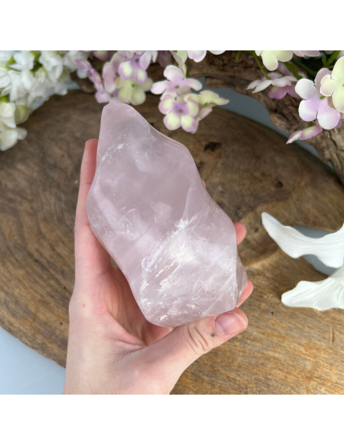 Rosenkvarts flamma, feng shui, 13 cm, 630 g, nr 07
