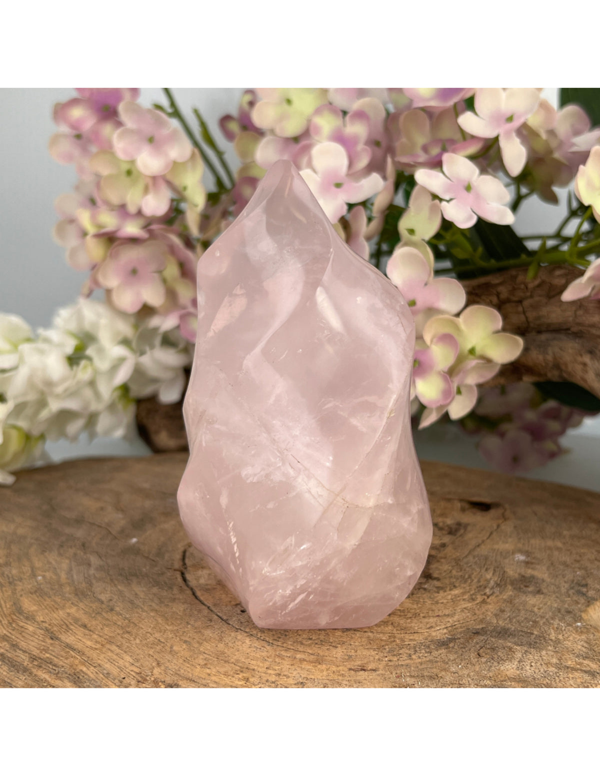 Rosenkvarts flamma, feng shui, 13 cm, 630 g, nr 07