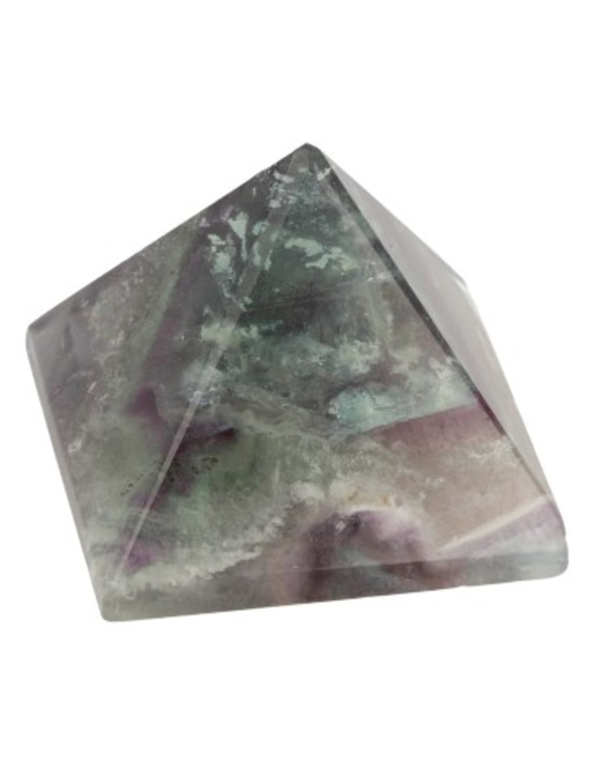 Fluorit pyramid, 35 mm, grön och lila