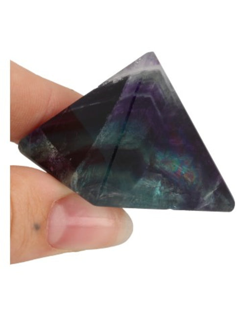 Fluorit pyramid, 35 mm, grön och lila