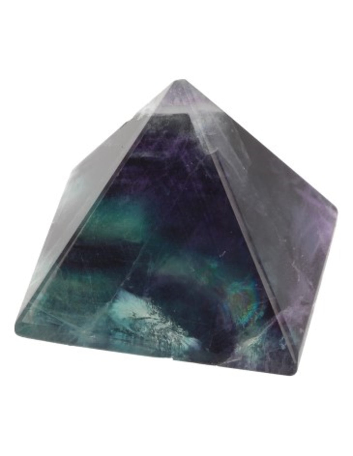 Fluorit pyramid, 35 mm, grön och lila