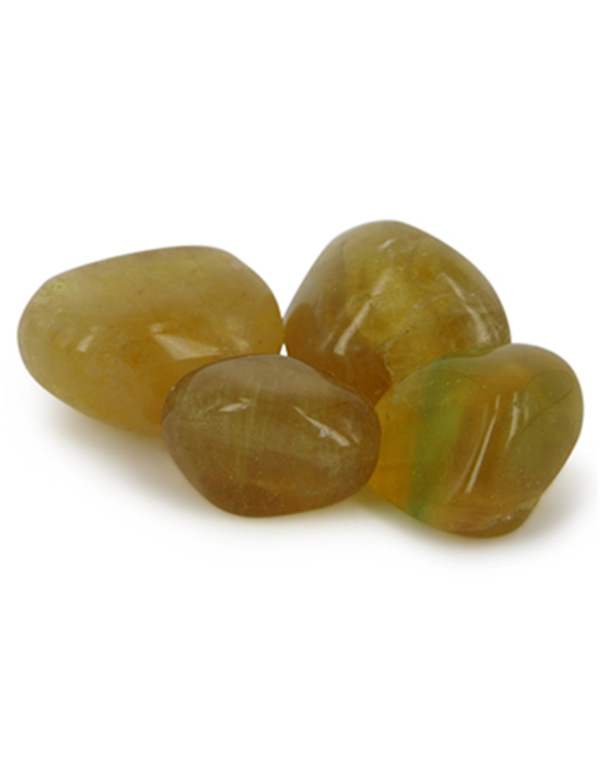 Fluorit trumlade stenar, gula, Kina, 100 g