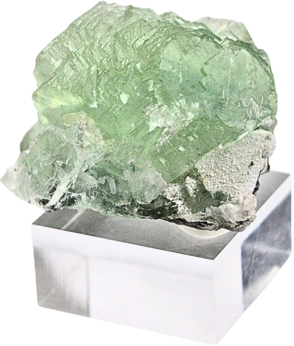 Fluorit grön kub, rå, 7,7 x 7 x 6 cm, nr 97 (379 g)