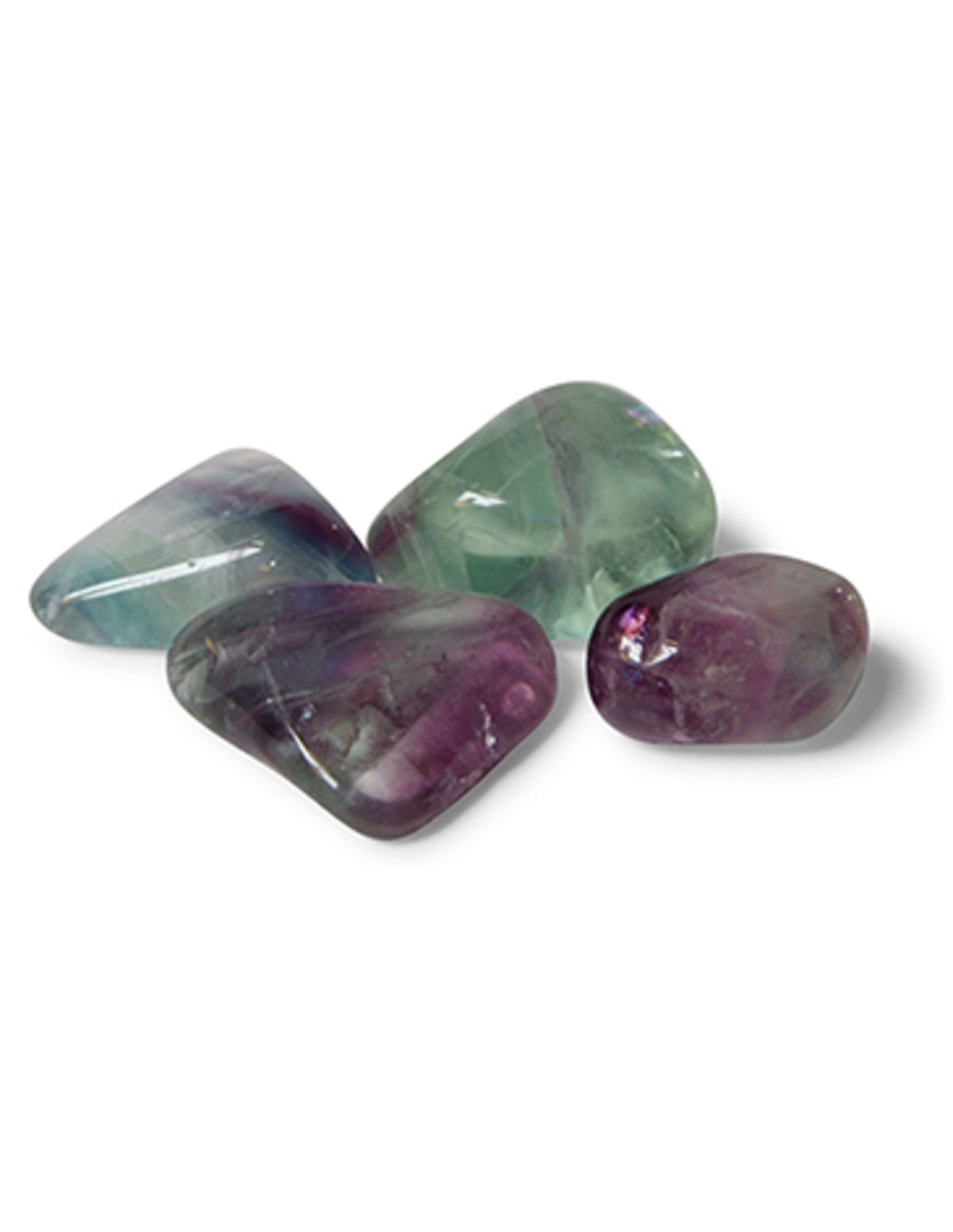 Regnbågsfluorit trumlade stenar, handpolerade, 100 g