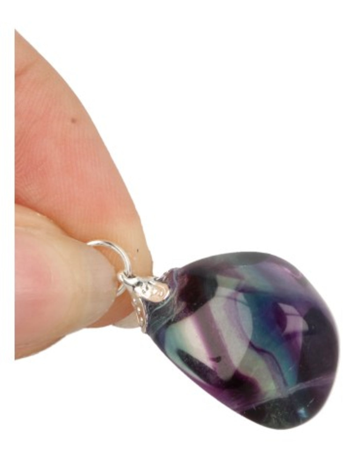 Fluorit hänge, regnbåge, 2 till 3 cm