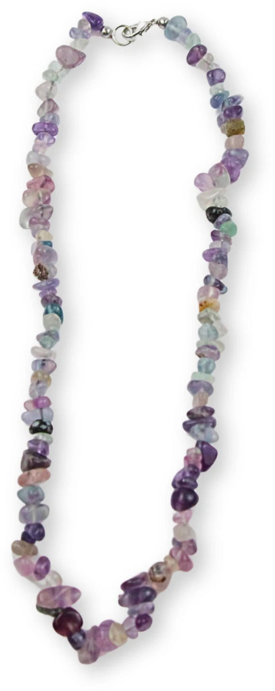 Fluorit halsband med splitstenar, 5 till 10 mm