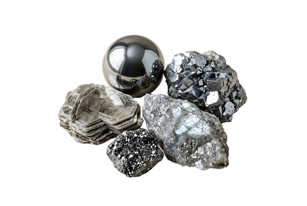 
Silverfärgade kristaller