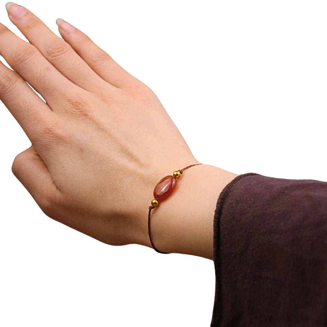 Karneol armband för juli, födelsesten, justerbart