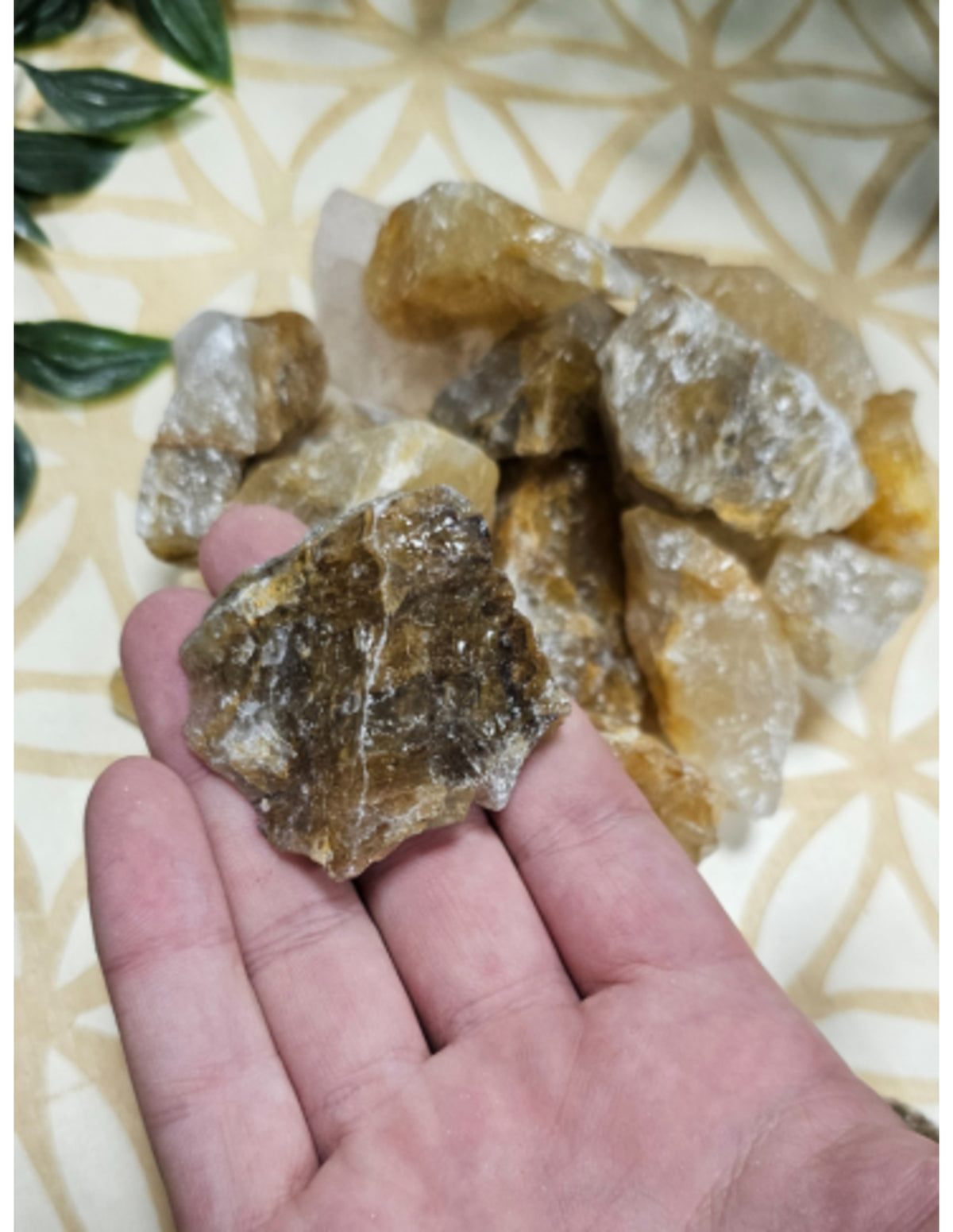 Golden healer kvarts råa bitar, 500 g, 3 till 6 cm
