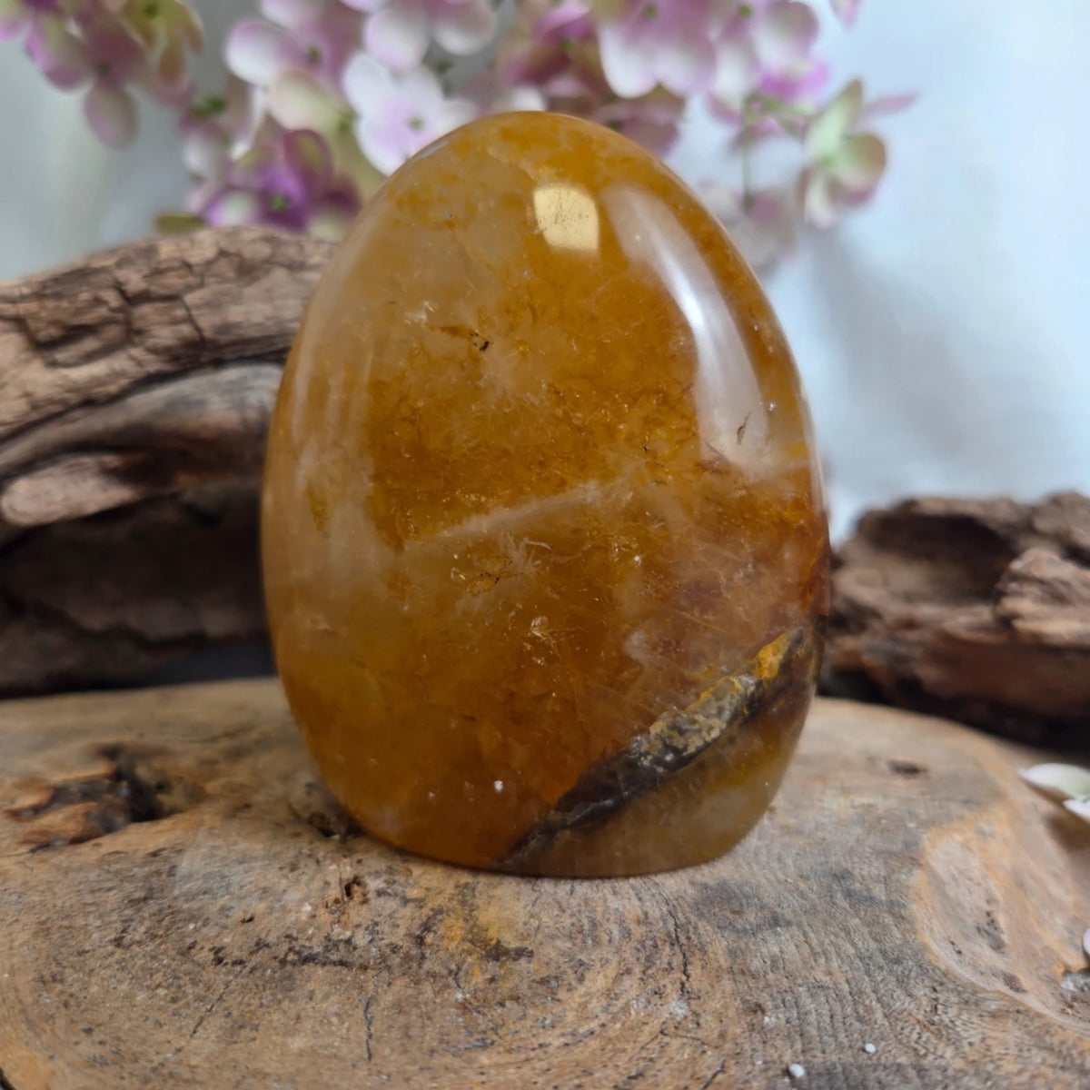 Golden healer kvarts skulptur, 400 till 500 g