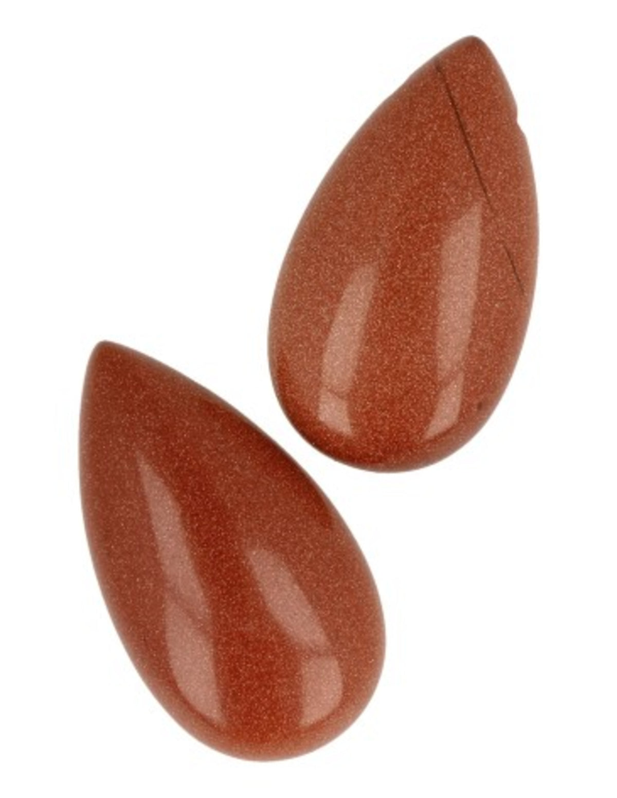 Guldsten hänge, droppe, 4 cm, borrat (glas)
