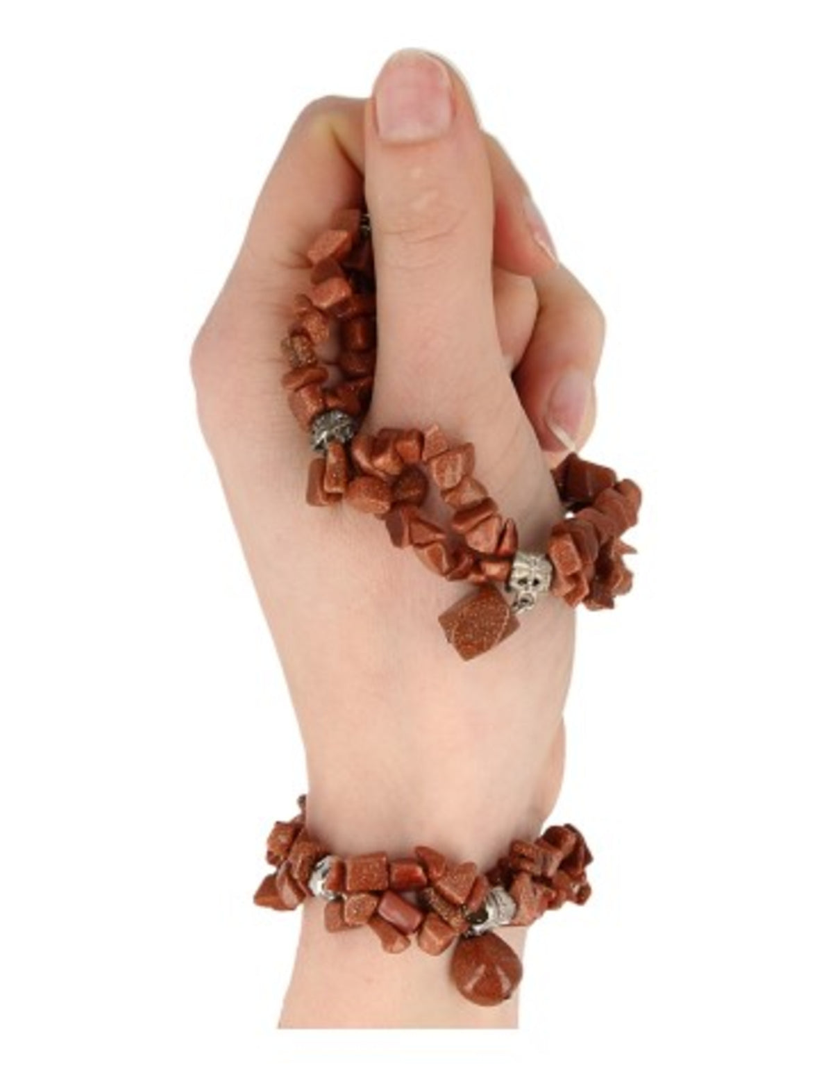 Guldsten armband med dubbel rad splitstenar (glas)
