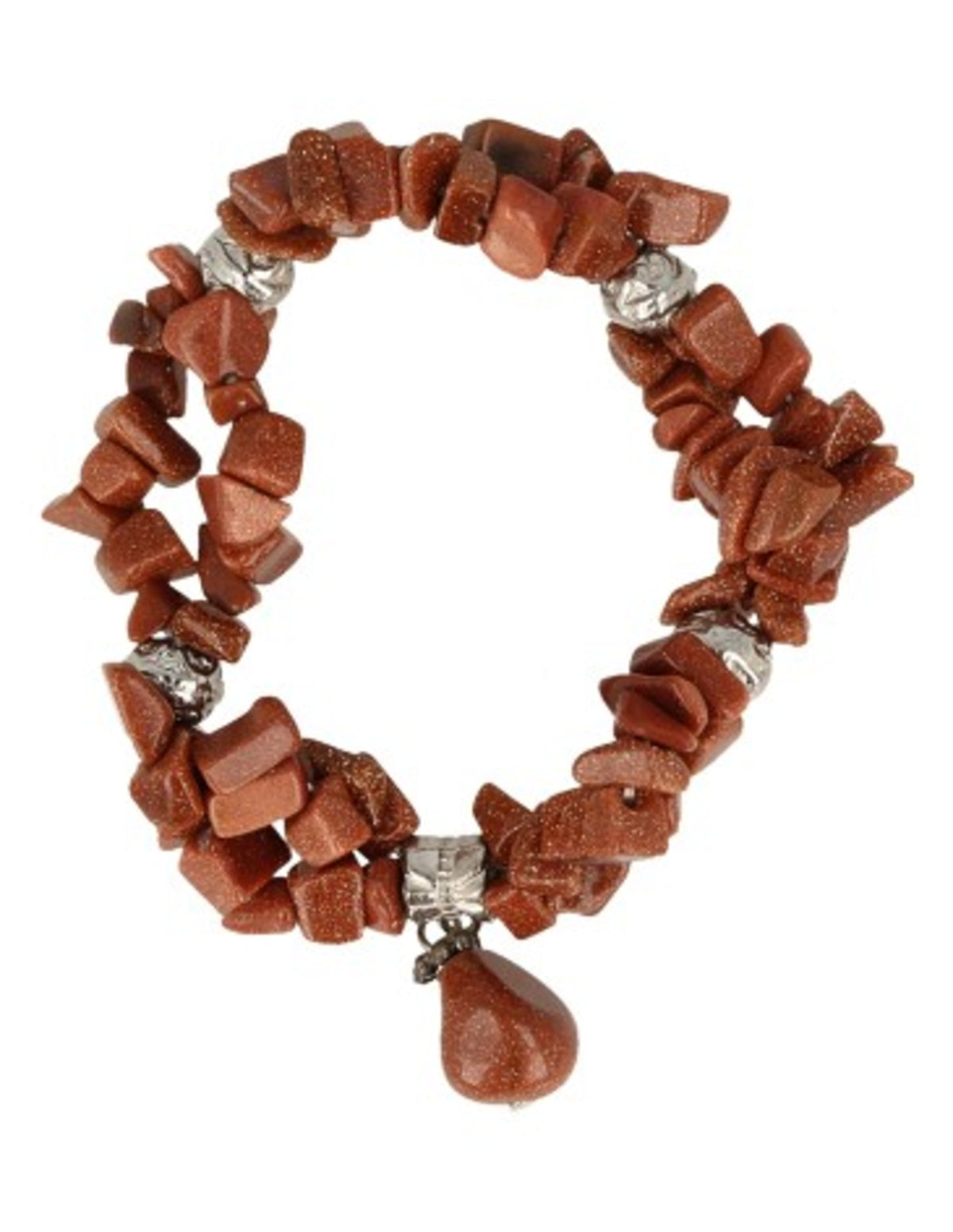Guldsten armband med dubbel rad splitstenar (glas)