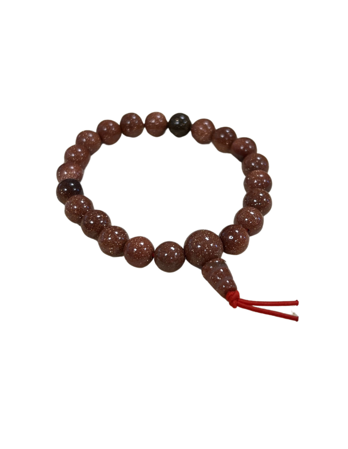 Guldsten powerbead armband, 8 mm, 18 cm (glas)