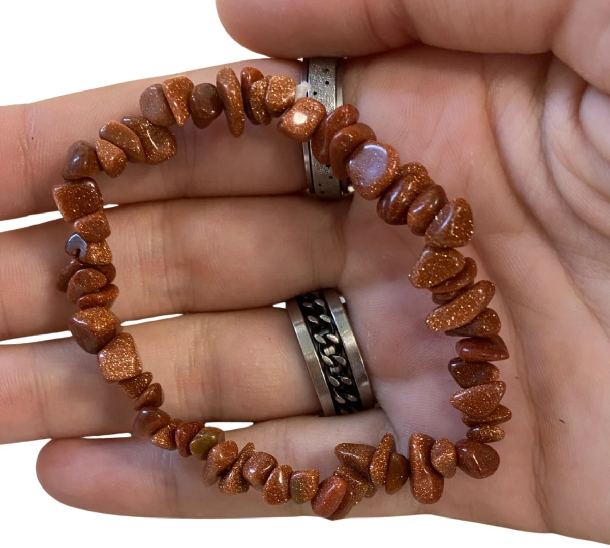 Guldsten armband med splitstenar, 5 till 10 mm (glas)
