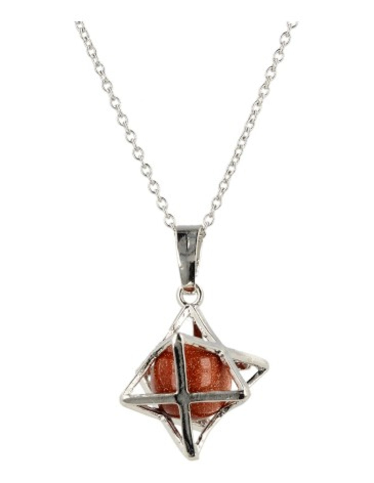 Guldsten smyckesset (glas): merkabah-hänge och örhängen