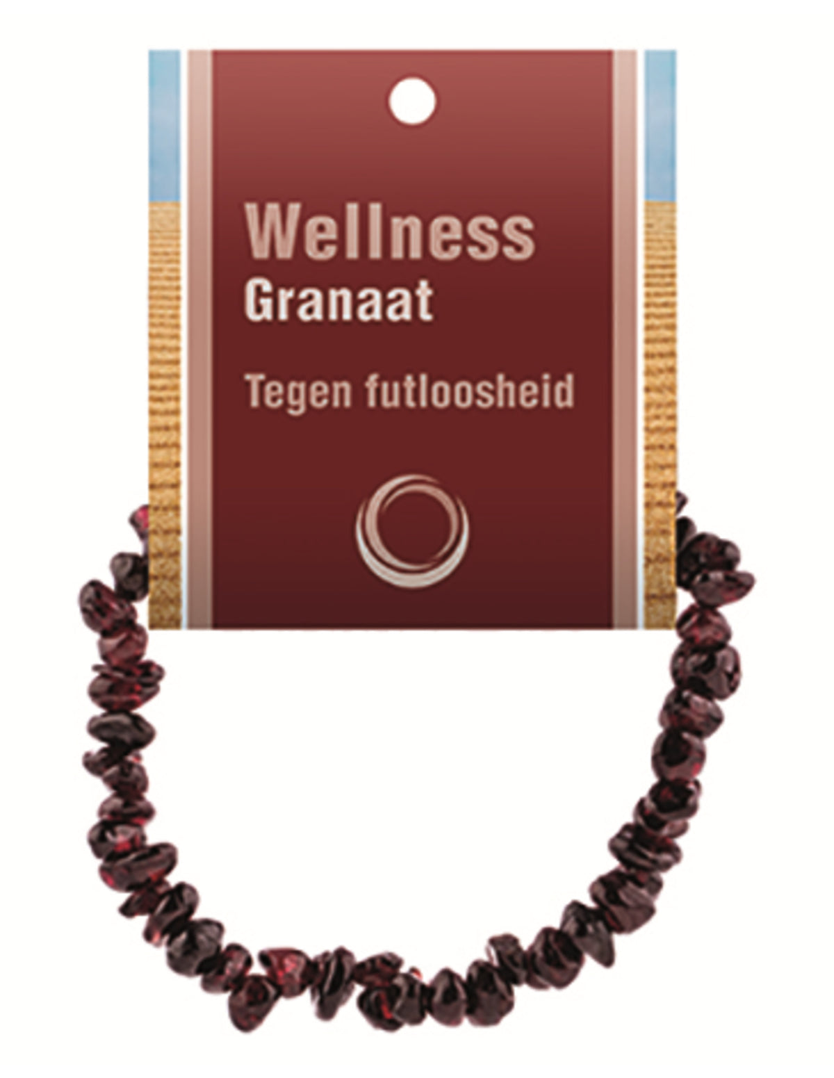 Granat splitarmband, A-kvalitet, 5 till 10 mm, På kort