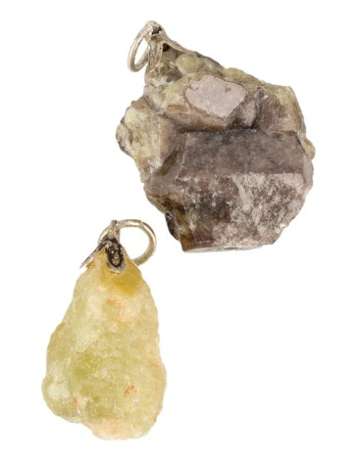 Grossular hänge, rå sten, grön till gulgrön