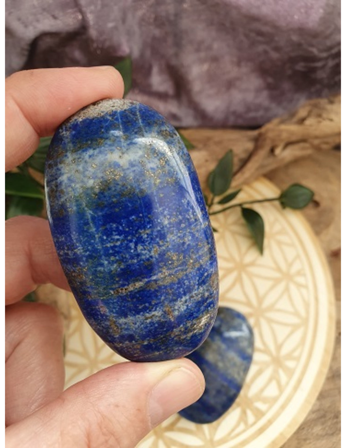 Lapis lazuli handsten, 6,5 cm, ca 80 g