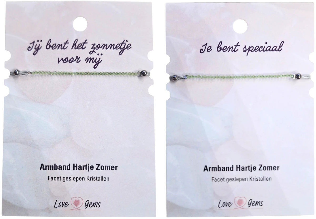 Peridot armband, fasettslipade stenar, kort för Mors dag