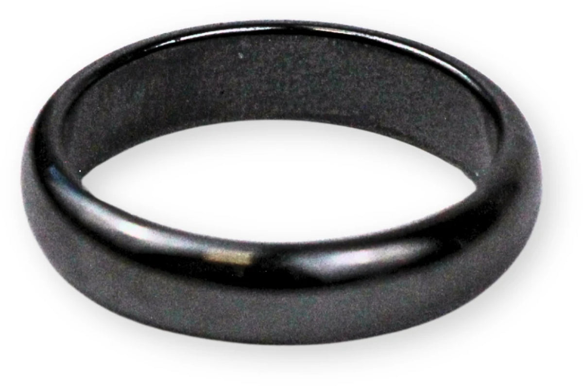 Hematit ring, 6 mm bred, storlek 22