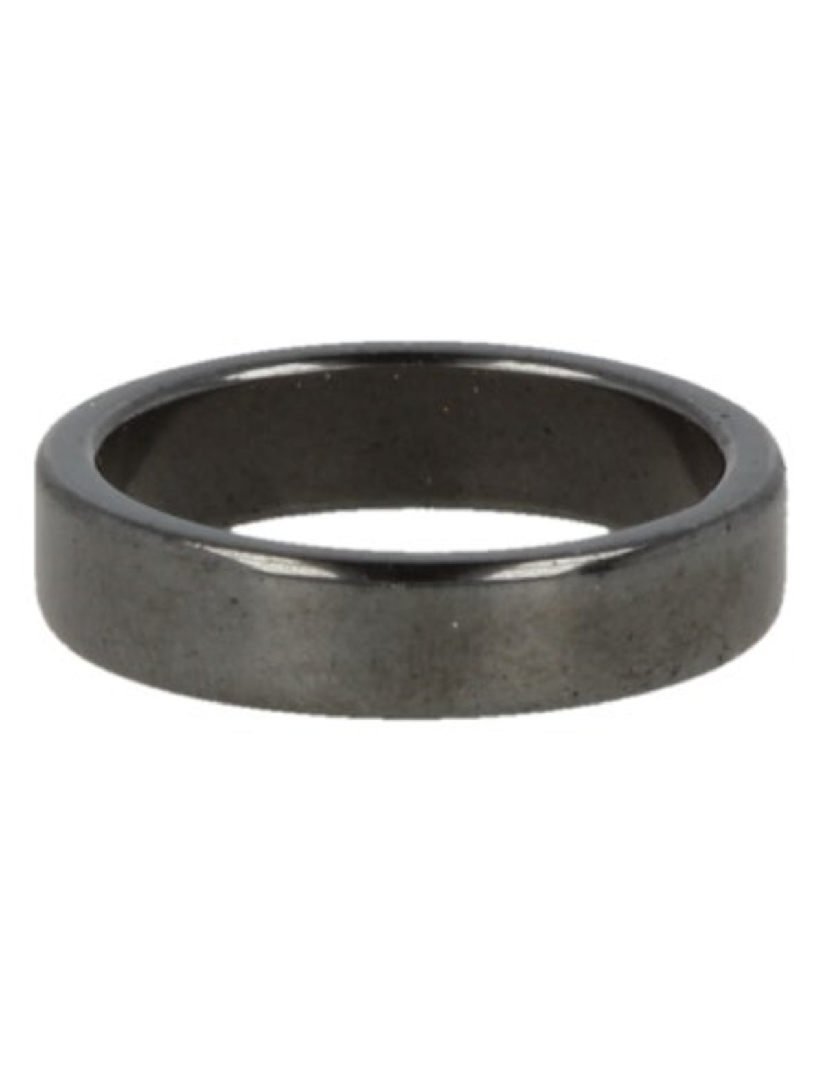 Hematit ring, platt, 5 mm bred, storlek 16