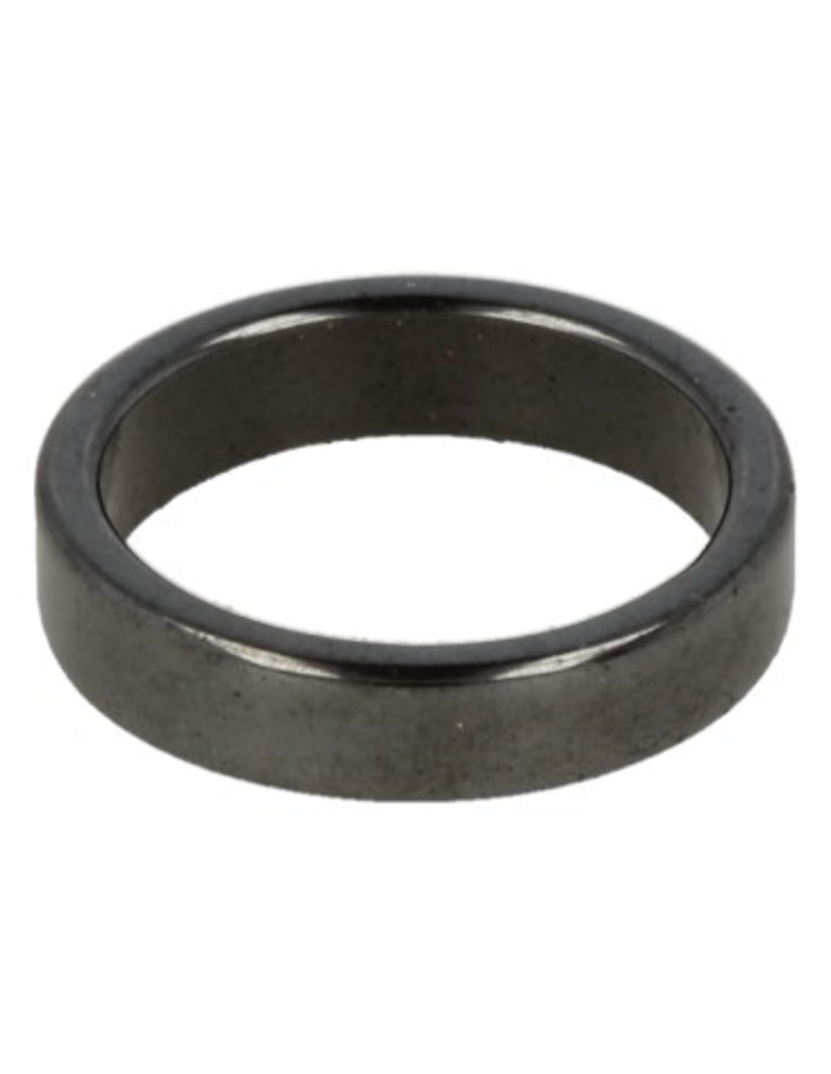 Hematit ring, platt, 5 mm bred, storlek 16