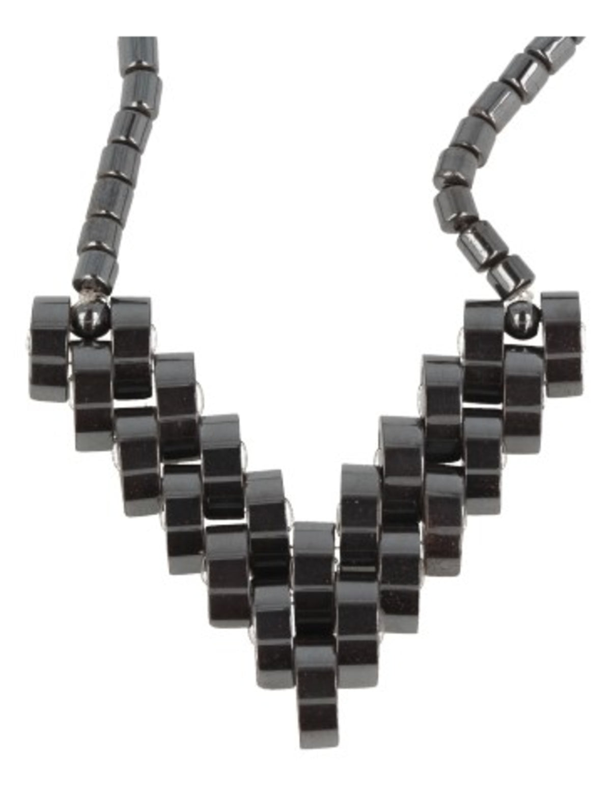 Hematit halsband med månhänge, 48 cm