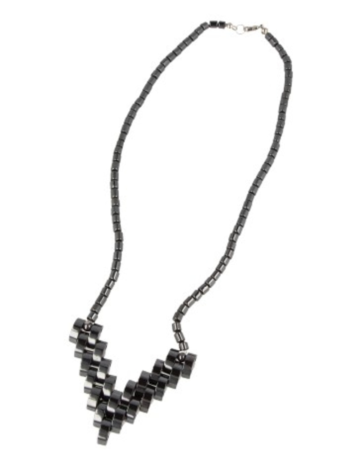 Hematit halsband med månhänge, 48 cm