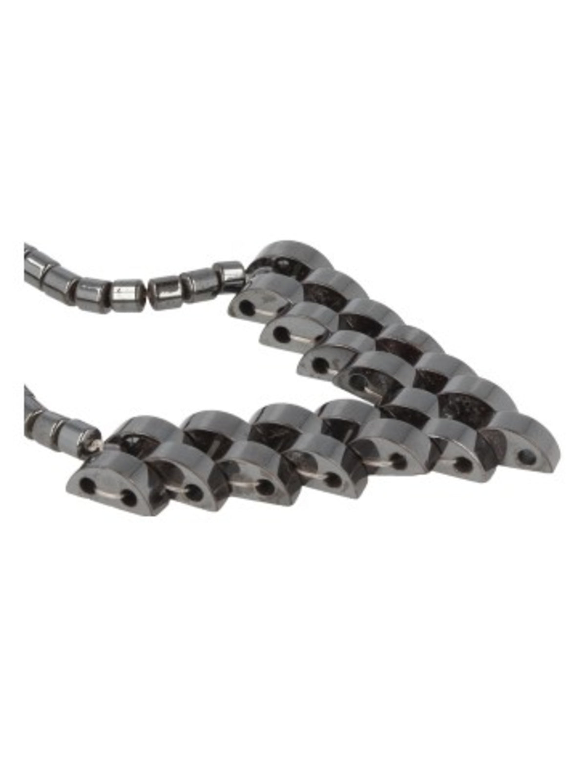 Hematit halsband med månhänge, 48 cm