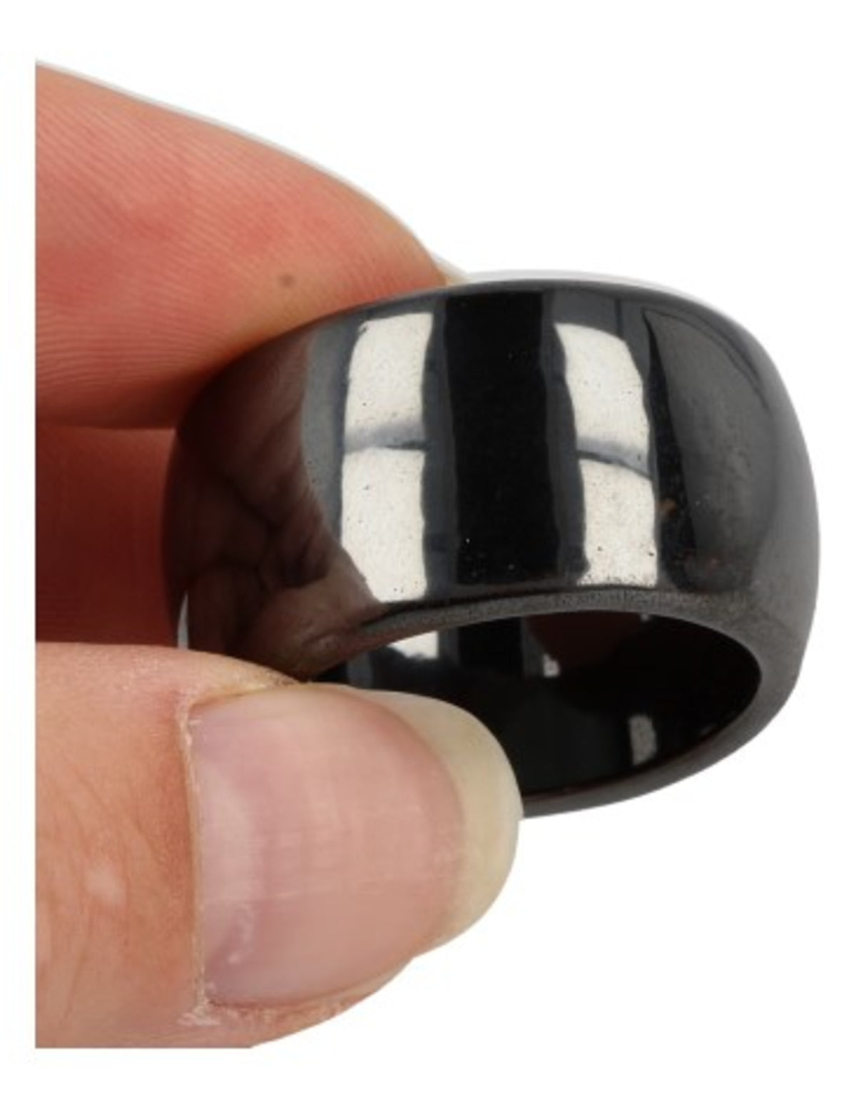 Hematit ring, bred magnetring, storlek 22