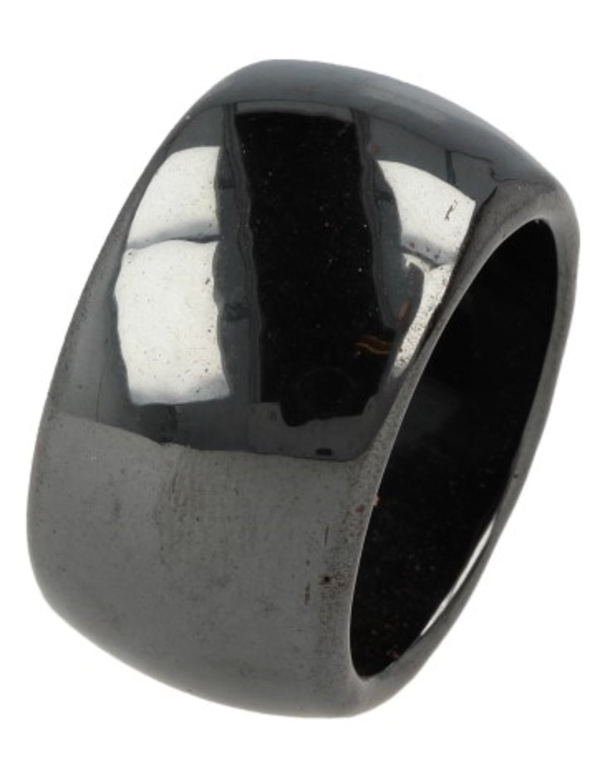 Hematit ring, bred magnetring, storlek 22