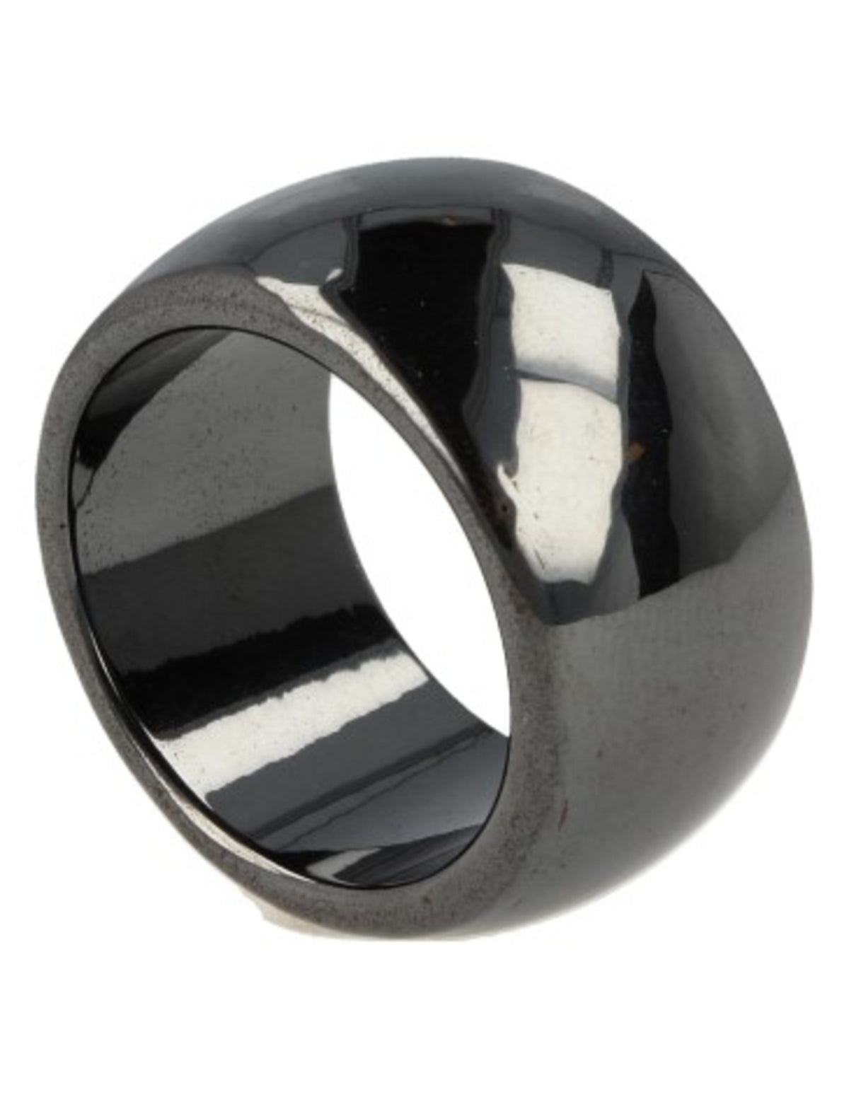 Hematit ring, bred magnetring, storlek 22