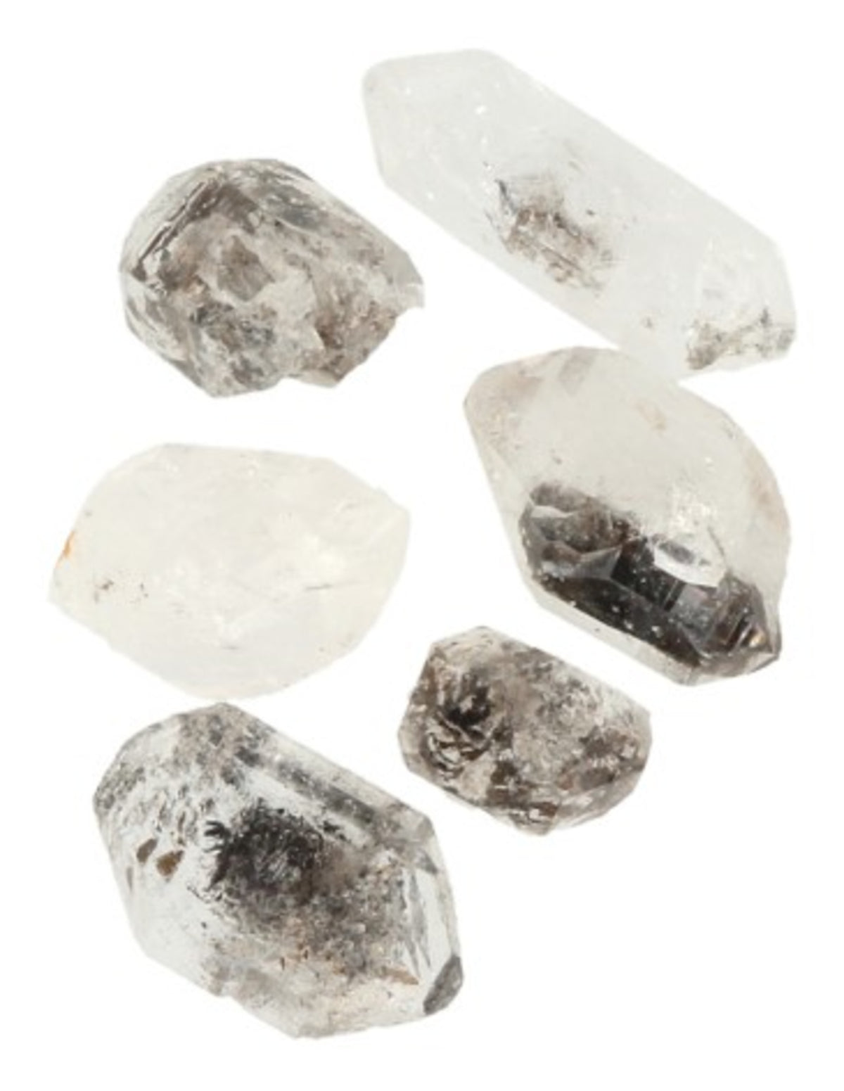 Herkimer diamant, rå kristall, 0,5 till 1 g, 10 till 18 mm