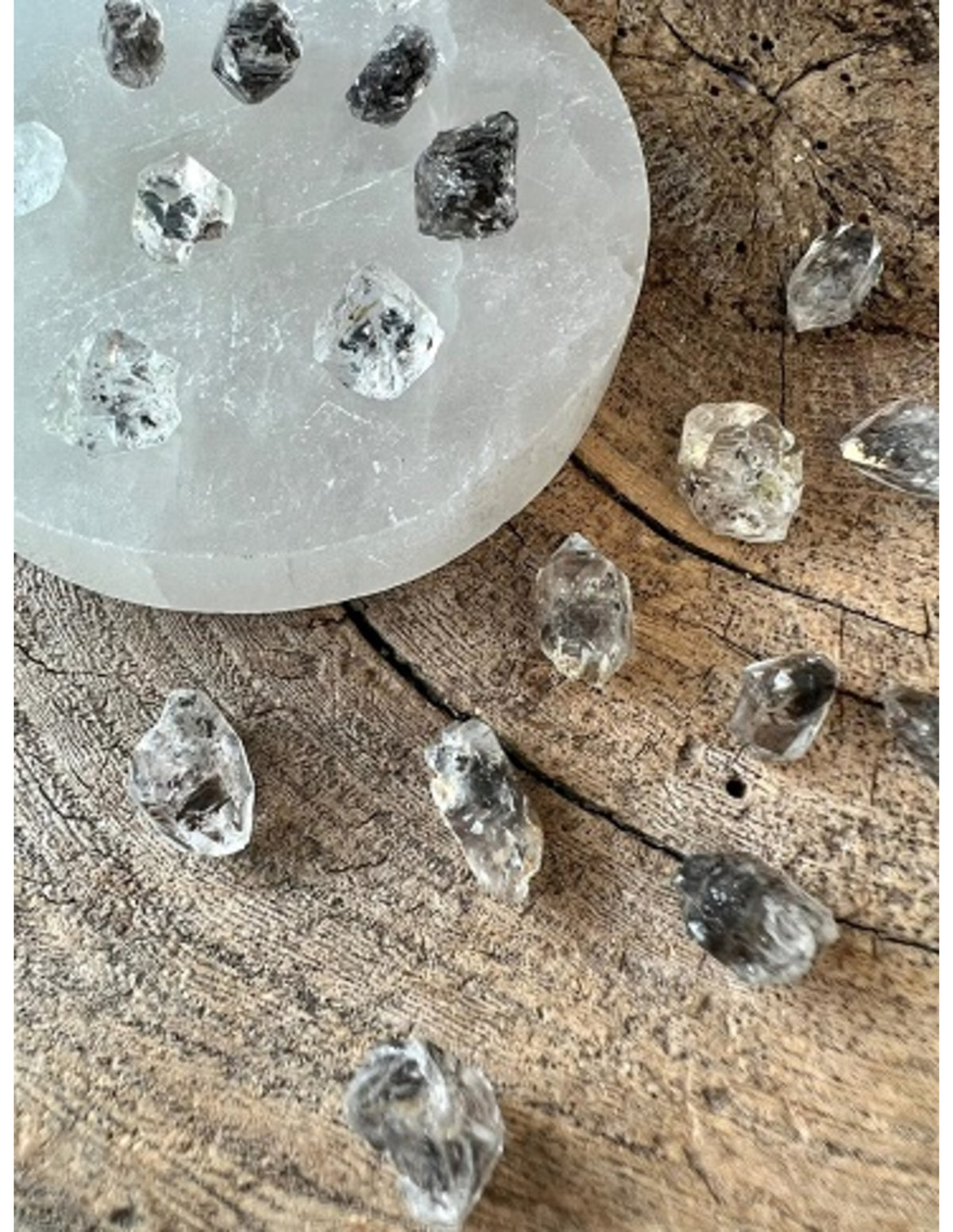 Herkimer diamant, rå kristall, 0,5 till 1 g, 10 till 18 mm