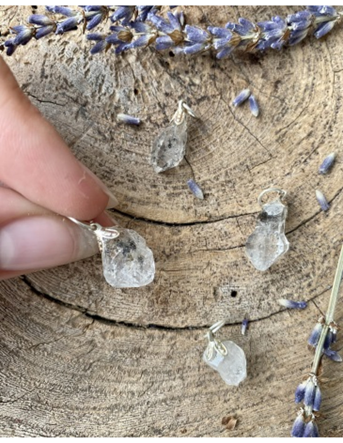 Herkimerdiamant hänge, klar kvarts från New York